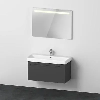 Produktbild von DURAVIT Badmöbel-Set No.1 BxHxT 100 x 200 x 45 cm Frontfarbe graphit mit Waschtisch weiß und Waschtischunterschrank Spie