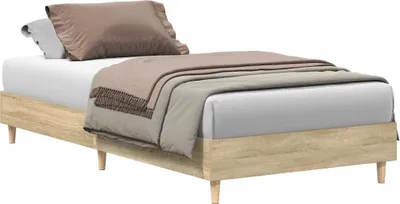 Image de vidaXL Cadre de lit sans matelas Chêne Sonoma 75x190 cm Bois composite