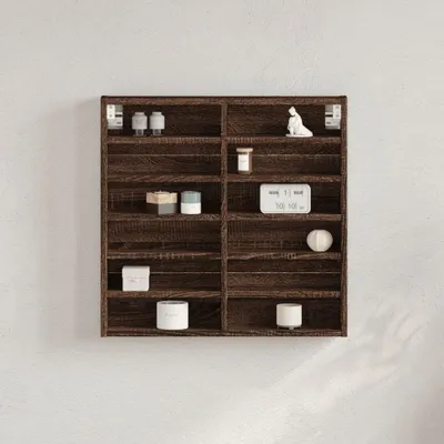 Immagine prodotto di Vetrina aspetto rovere marrone 60x8,5x58 cm Materiale a base di legno