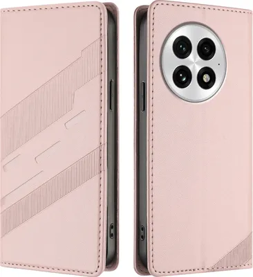 Produktbild von Hülle für OnePlus 13, Kunstleder Brieftaschen Handyhülle mit Kartenfach und Standfunktion Pink