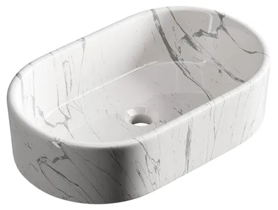 Produktbild von Aufsatzwaschbecken oval 55 cm Badezimmer Waschbecken Bad Gästebad WC