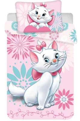 Produktbild von Disney Kinderbettwäsche Marie von Aristocats, Katzen, Bettdecke 100 x 135 cm + Kopfkissen 40 x 60 cm 100 % Baumwolle