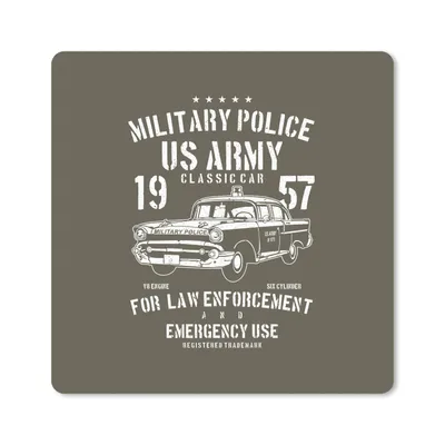 Produktbild von MuchoWow® Mauspad Mousepad Mancave - Auto - Polizei - Oldtimer 20x20 cm - Mousepads - Maus Mat - Pad - Mausunterlage - Desk Mat - Bureauartikeln