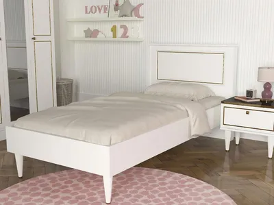 Produktbild von Doppelbett Bett Schlafzimmer 90х190сm Matratze Grau moderner Stil Holz