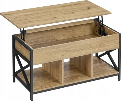Zdjęcie produktu dla Ława Stolik Kawowy Nowoczesny Loft Dąb Artisan Do Salonu Wysuwany Blat