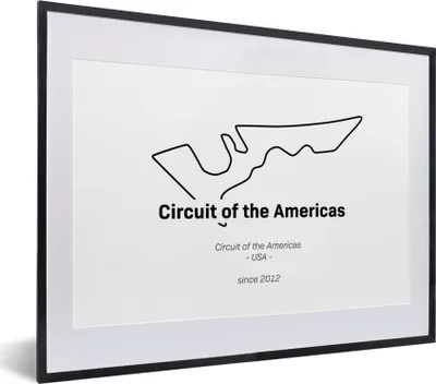 Produktbild von MuchoWow® Gerahmtes Poster Formel 1 -Amerika -Rennstrecke 40x30 cm - Poster mit Schwarzem Bilderrahmen Wandposter Rahmen Foto Bilder - Bilderrahmen - Poster im Rahmen