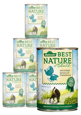 Produktbild von Dehner Best Nature Katzenfutter Senior, Nassfutter, für ältere Katzen, Lamm, 6 x 400 g Dose (2.4 kg)