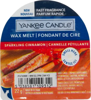 Produktbild von Yankee Candle Sparkling Cinnamon, Rund, Rot, 70 mm, 30 mm, 70 mm, 1 Stück(e)