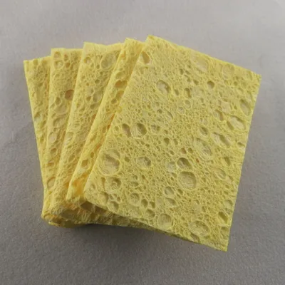 Zdjęcie produktu dla 5 sztuk gąbki do czyszczenia lutownicy, żółte, 60x60x3 mm, do lutowania