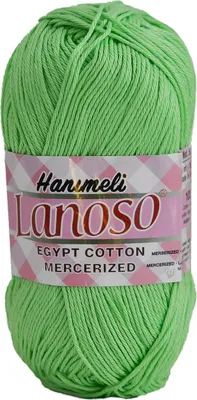 Produktbild von 50g Strickgarn Hanimeli Giza Baumwolle mercerisiert Sommerwolle Sommergarn Häkelgarn, Farbe:921 gelbgrün