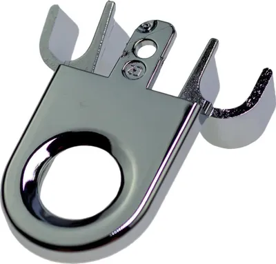 A close-up studio shot of a chrome-plated coffee spout attachment.