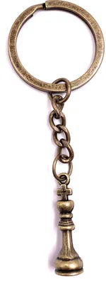 Produktbild von Onwomania Schlüsselanhänger Schachkönig Figur Spiel Bronze Metall Anhänger Charm