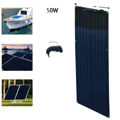 Obrázek produktu pro Flexibilní solární panel, vysoká účinnost 24 %, lehký a přenosný, 19,8 V 50 W