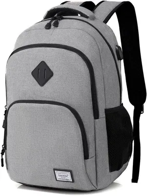 Immagine prodotto di Borsa da viaggio per uomo e donna, zaino con diversi scomparti e tasca per laptop da 15,6 pollici, compagno di viaggio impermeabile, zaino per studenti, impiegati, viaggi ed escursioni (grigio chiaro)