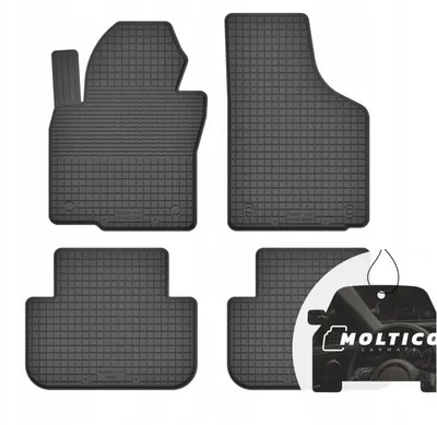 Productafbeelding van Set rubberen vloermatten met rand, geschikt voor alle weersomstandigheden, voor Volkswagen Touran I (2003-2009)