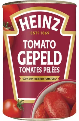 Zdjęcie produktu dla Heinz Tomatoes Peeled 400g - Wysokiej jakości pomidory bez skórki w puszce