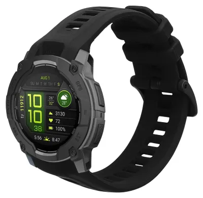 Produktbild von kwmobile Silikon Uhrenarmband für Garmin Instinct 3 45mm Armband - Ersatzarmband für Fitnesstracker - Wechselarmband Smartwatch - Schwarz