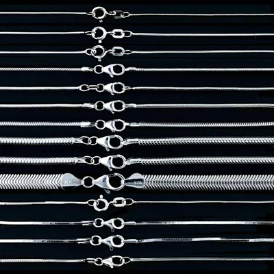 Produktbild von Silberkette Schlangenkette Länge 50cm - Breite 0,9mm - 925 Silber