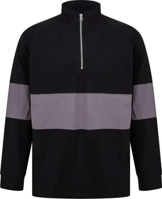 Immagine prodotto di Front Row - Pullover con zip corta per uomo/donna unisex RW9650 (L) (Nero/Charcoal)