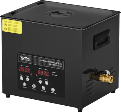 Image de Nettoyeur à ultrasons 10 L avec panier, chauffage et minuterie 240 W