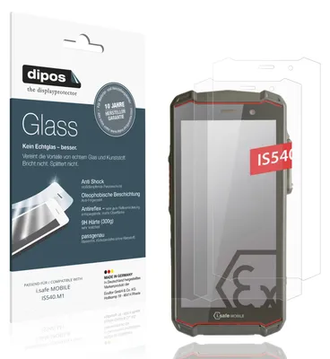 Produktbild von 2x Schutzfolie für i.safe MOBILE IS540.M1 matt - Anti-Shock 9H Folie dipos Glass Kunststoffglas