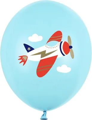 Produktbild von Luftballons 30 cm, Flugzeug, Pastell Hellblau (1 Packung / 50 Stück)