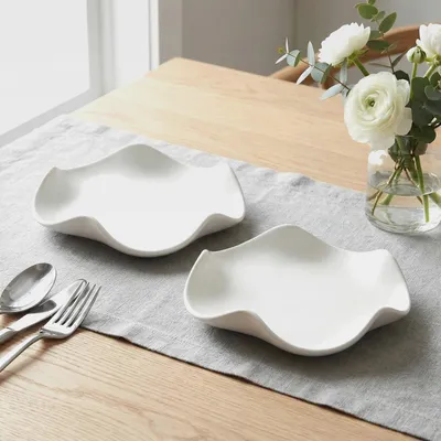 Produktbild von 2 Stück Löffelablage Keramik, Multifunktionale Kochlöffelablage, Küchenutensilienhalter für Pfannenwender, Löffel, Dessert, Kaffeelöffel, Snacks, Obst, Soßen,Schmuck, Schlüssel (13,5 cm, Weiß)