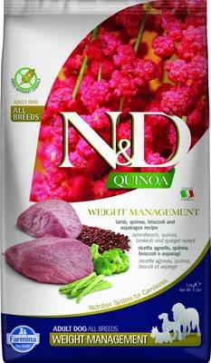 Productafbeelding van N&D Quinoa hondenvoer, gewichtsbeheersing, medium/maxi, 2,5 kg
