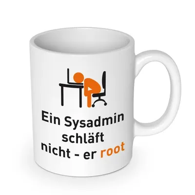 Produktbild von Ein Sysadmin schläft nicht Tasse