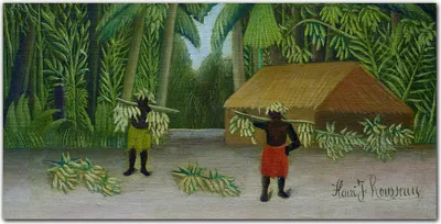 Produktbild von Coloray Bild aus Acryl 120 cm x 60 cm - Küche Wanddekoration Dekoration Wohnzimmer Gehärtetes Acryl Acrylblock mit Bild - Dschungelhütte Palme Bananen