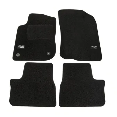 Image de Logo Tapis De Sol Noir Velours Sur Mesure Pour Peugeot 2008 2013-2018 4pcs, Base Antidérapante, Tapis conducteur renforcé