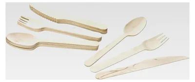 Produktbild von Einwegbesteck aus Holz - 18-teilig für 6 Personen