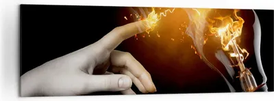 Produktbild von Bild auf Leinwand - Leinwandbild - Hand Licht Flammen - 160x50cm - Wand Bild - Wanddeko - Leinwanddruck - Bilder - Kunstdruck - Wanddekoration - Leinwand bilder - Wandkunst - AB160x50-0193