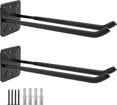 Image de Crochet de garage lourd pour montage mural - Crochet organisateur d'outils pour étagères, échelles, chaises - longueur 32 cm, charge : 80 kg par crochet