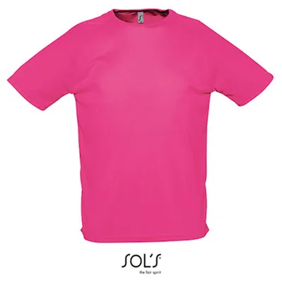 Image de SOLs 11939 | T-shirt de sport raglan pour homme - Couleur : Neon Pink - Taille : L