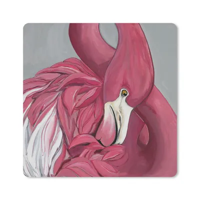 Produktbild von MuchoWow® Mauspad Mousepad Flamingo - Rosa - Vogel - Tiere 20x20 cm - Mousepads - Maus Mat - Pad - Mausunterlage - Desk Mat - Bureauartikeln