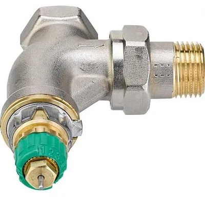 Productafbeelding van Danfoss Dynamic Valve RA-DV 15, drukneutraal, R 1/2, bochtstuk, vernikkeld, 1 stuk.