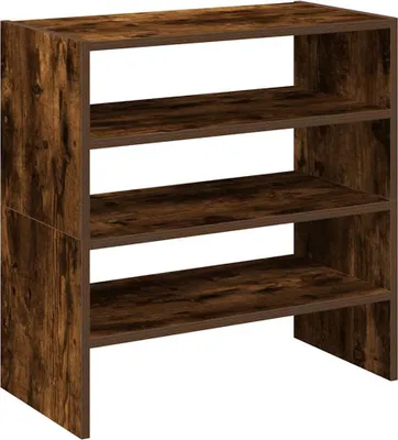 Produktbild von vidaXL Schuhregale 2 Stk. Stapelbar Räuchereiche 60x30x30,5 cm