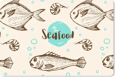 Produktbild von MuchoWow® Schreibtischunterlage Lebensmittel - Muster - Fisch 60x40 cm - XXL Mauspad - Großes Mauspad