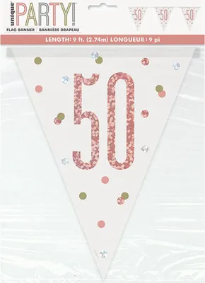 Produktbild von Wimpelkette Happy Birthday Glitz 274 cm Rosegold #50