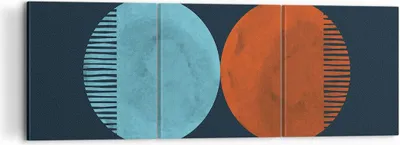 Produktbild von Bild auf Leinwand - Leinwandbild - 3 Teile - Abstraktion Blau Rot - 120x40cm - Wand Bild - Wanddeko - Wandbilder - Leinwanddruck - Bilder - Wanddekoration - Leinwand bilder - Wandbild - CA120x40-4720