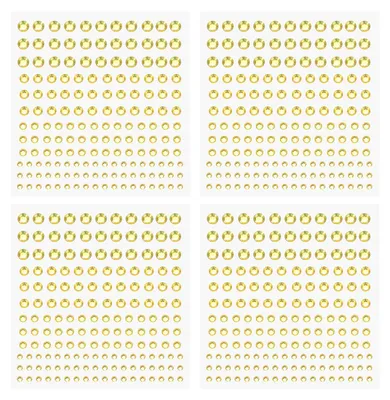 Productafbeelding van Acryl edelsteenstickers - Zelfklevende sierstenen voor knutselen - 660 stuks in 4 maten: 3/4/5/6 mm - Lichtgoud