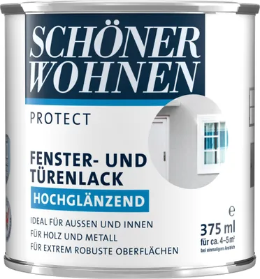 Produktbild von 375ml Schöner Wohnen Protect Fenster- und Türenlack glänzend weiss