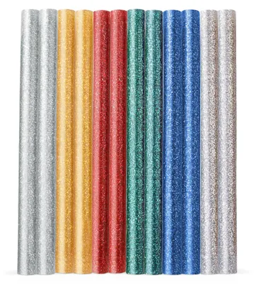 Produktbild von 12 Heißklebesticks bunt glitzernd