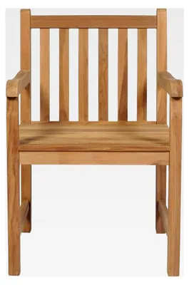 Produktbild von Gartenstühle 4 Stück mit königsblauen Kissen, Gartenmöbel, Balkonstühle, Hochlehner, Bistrostuhl, Armlehnenstuhl, Massivholz Teak