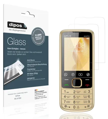 Produktbild von 2x Schutzfolie für GFive 4G 6700 - Anti-Shock 9H Folie dipos Glass Kunststoffglas