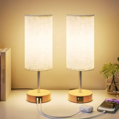 Produktbild von UPXNBOR Nachttischlampe Touch 2er Set, Tischlampe Dimmbar mit Ladefunktion