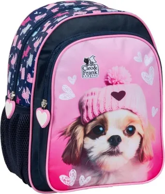 Produktbild von Cleo & Frank Hund Kinder Rucksack 28 cm Kindergarten Tasche rosa blau Mädchen