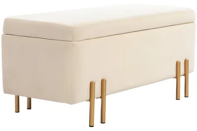 Immagine prodotto di Panca imbottita con spazio contenitore nascosto | Colore: Marrone | Dimensioni: 100x40x42 cm