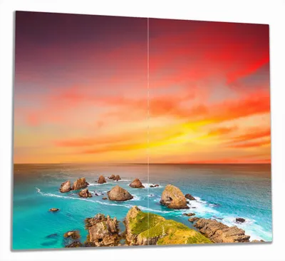 Produktbild von Wallario Herdabdeckplatte aus Glas, Größe 60 x 52 cm 2-teilig, Motiv Himmel am Abend
